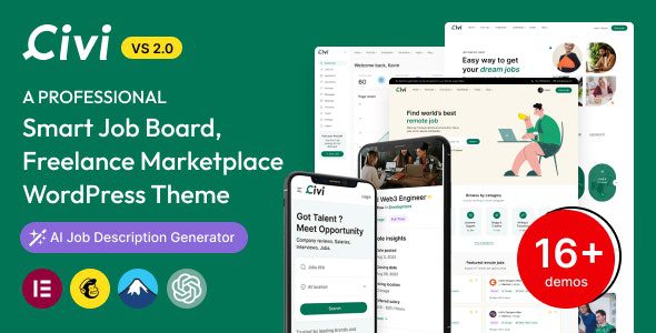 Civi 2.2.4 – Job Board, Freelance Marketplace WordPress Theme