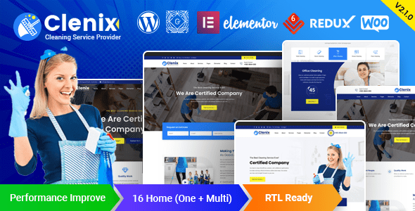 Clenix 3.1.0 – Cleaning Services WordPress Theme