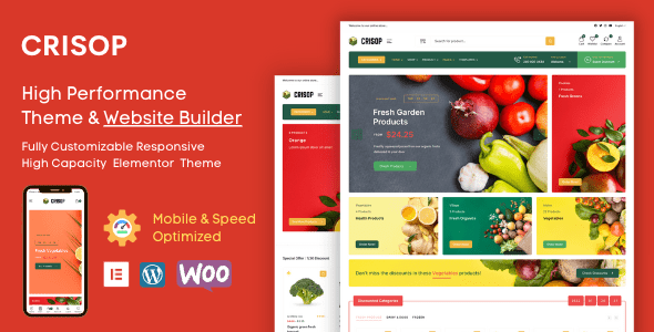 Crisop 1.1.7 – Grocery & Organic Food Shop Elementor WooCommerce Theme
