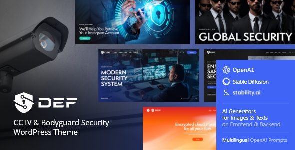 Def 1.10.0 – CCTV Camera & Bodyguard Security WordPress Theme