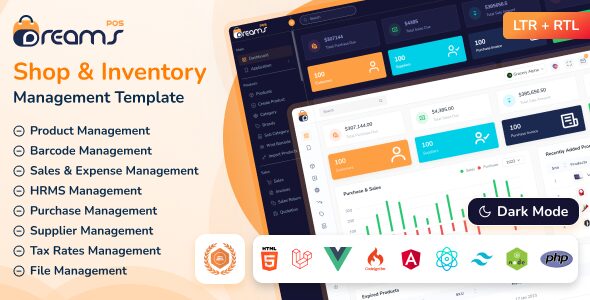 DreamsPOS 2.0.6 – POS & Inventory Management Admin Dashboard Template