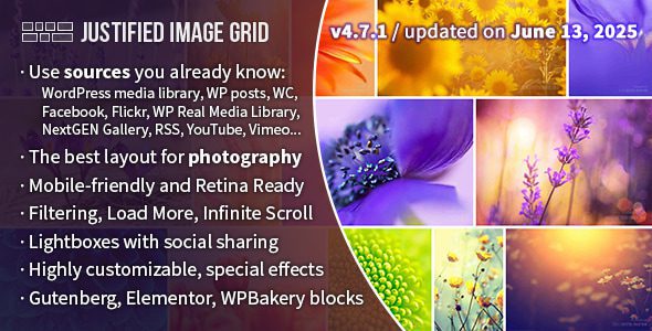 Justified Image Grid 4.8 – Premium WordPress Gallery