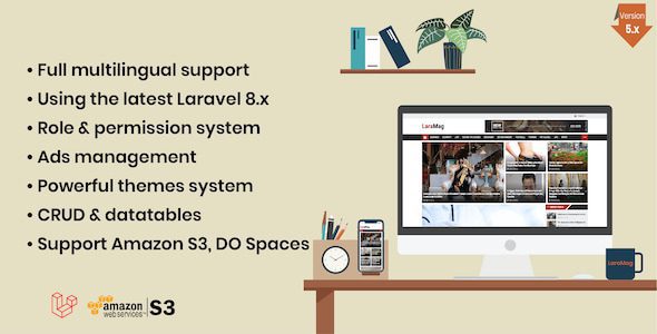 LaraMag 7.5.0 – Laravel News & Magazine Multilingual System