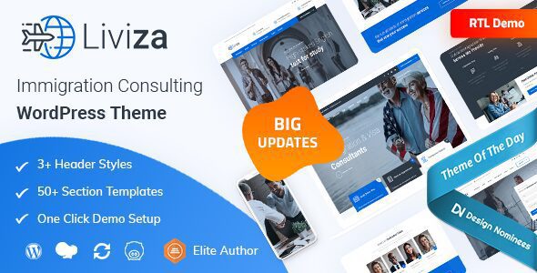 Liviza 3.9 – Immigration Consulting WordPress Theme + RTL