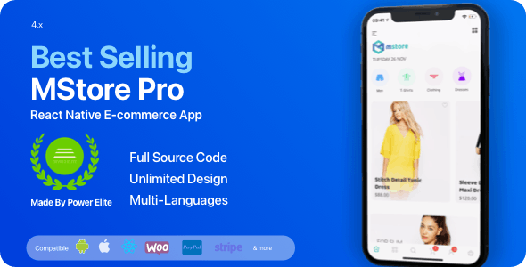 MStore Pro 5.0 – Complete React Native template for e-commerce