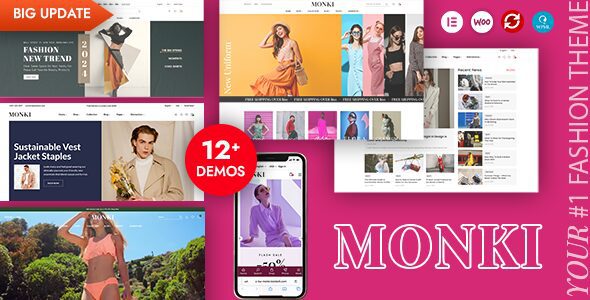 Monki 2.0.6 – Elementor Fashion WooCommerce WordPress Theme