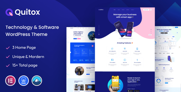 Quitox 1.0.4 – Software & IT Solutions WordPress Theme