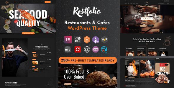 Restfolio 1.0.2 – Elementor Restaurants & Cafes WordPress Theme