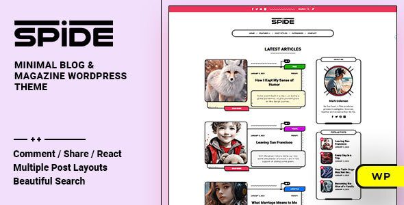 Spide 1.0.5 – Personal Blog & Magazine WordPress Theme