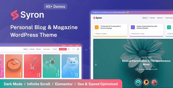 Syron 1.9 – Personal Blog & Magazine WordPress Theme