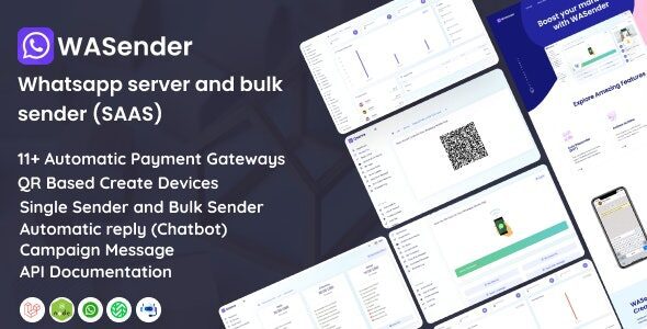 WASender 1.0 – Whatsapp Server and Bulk Sender (SAAS)