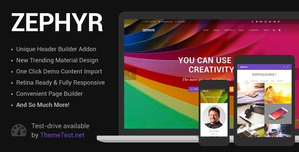 Zephyr 8.43.1 – Material Design WordPress Theme