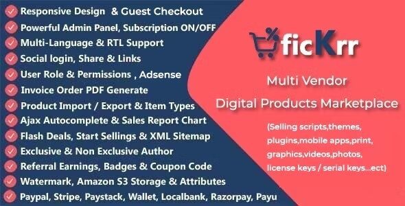 ficKrr 3.8 – Multivendor Digital Marketplace With Subscription